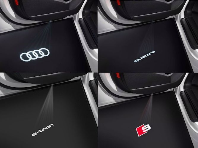 LED-indstigningslys med logo ved fordøre