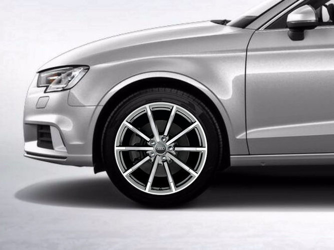 10-eget design, matpoleret og titaniumoptik (8J x 18"), Audi Sport