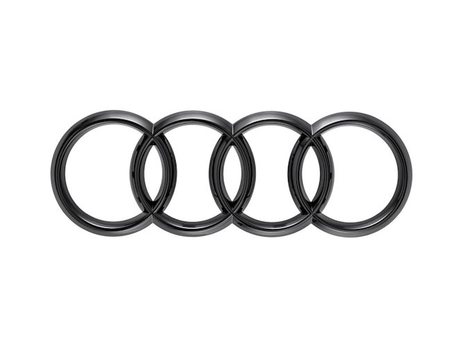 Audi ringe i sort højglans til bagklap