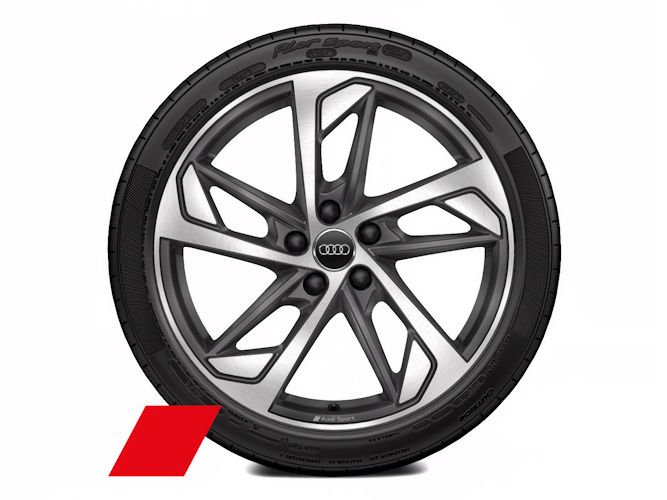 5-eget trapezdesign, mat titaniumgrå (8J x 19"), Audi Sport