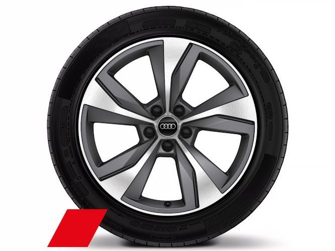 5-eget turbinedesign, titaniumoptik (8J x 19"), Audi Sport