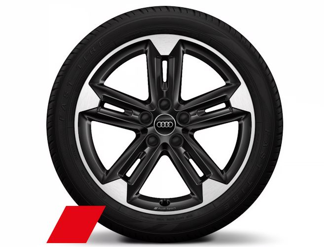 5-dobbelteget trapezdesign, sort (7J x 18"), Audi Sport