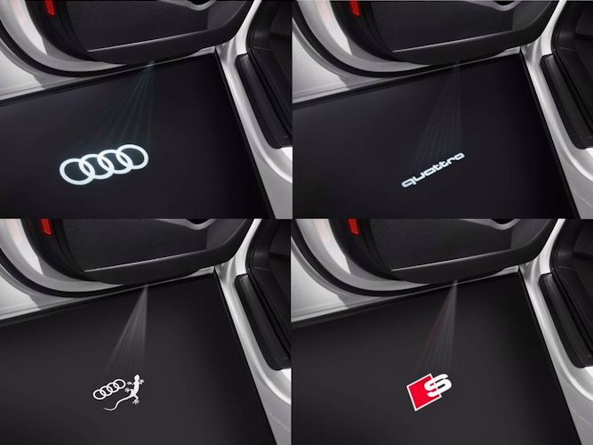 LED-indstigningslys med logo ved fordøre